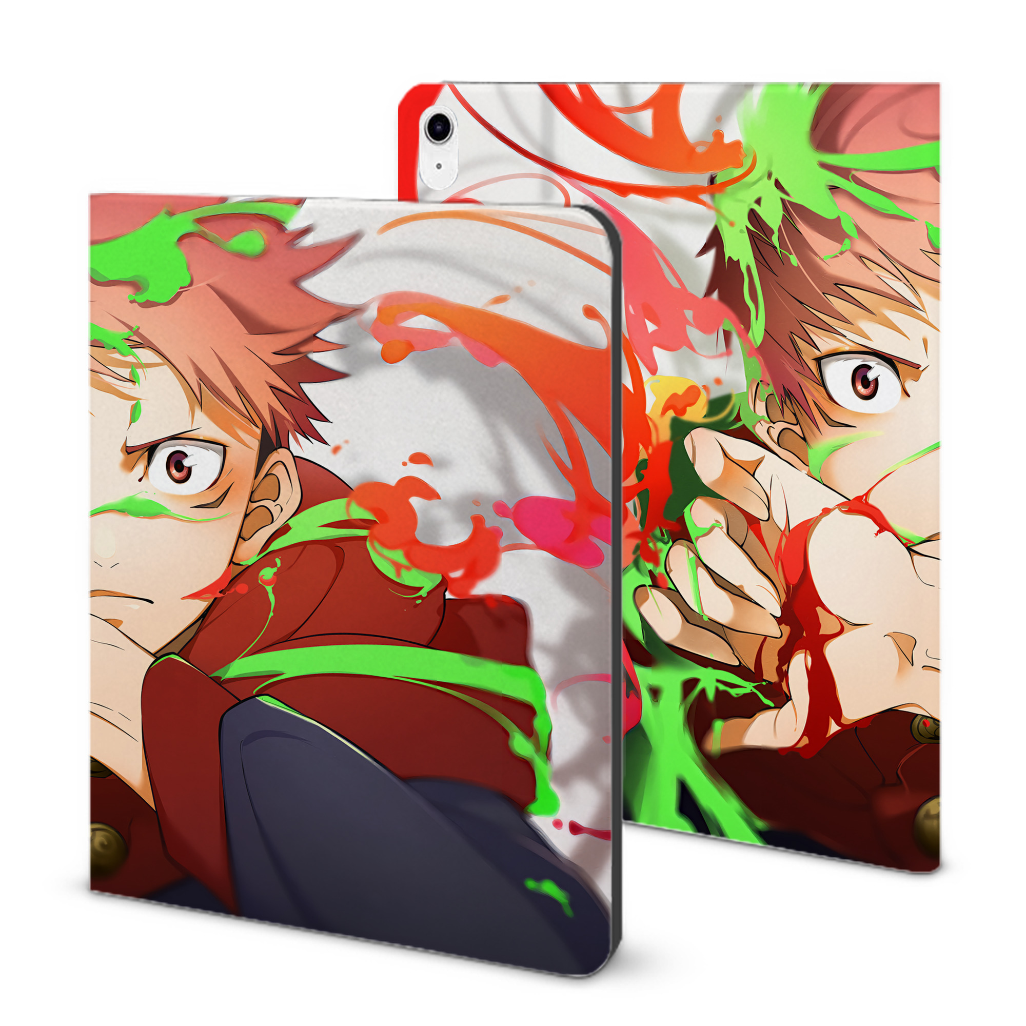 （画像用） 呪術廻戦 Jujutsu Kaisen IPad ケース ブック型 PUレザー TPU 耐衝撃 軽量 薄型 ペン収納なし 全面保護 IPad 各モデル対応